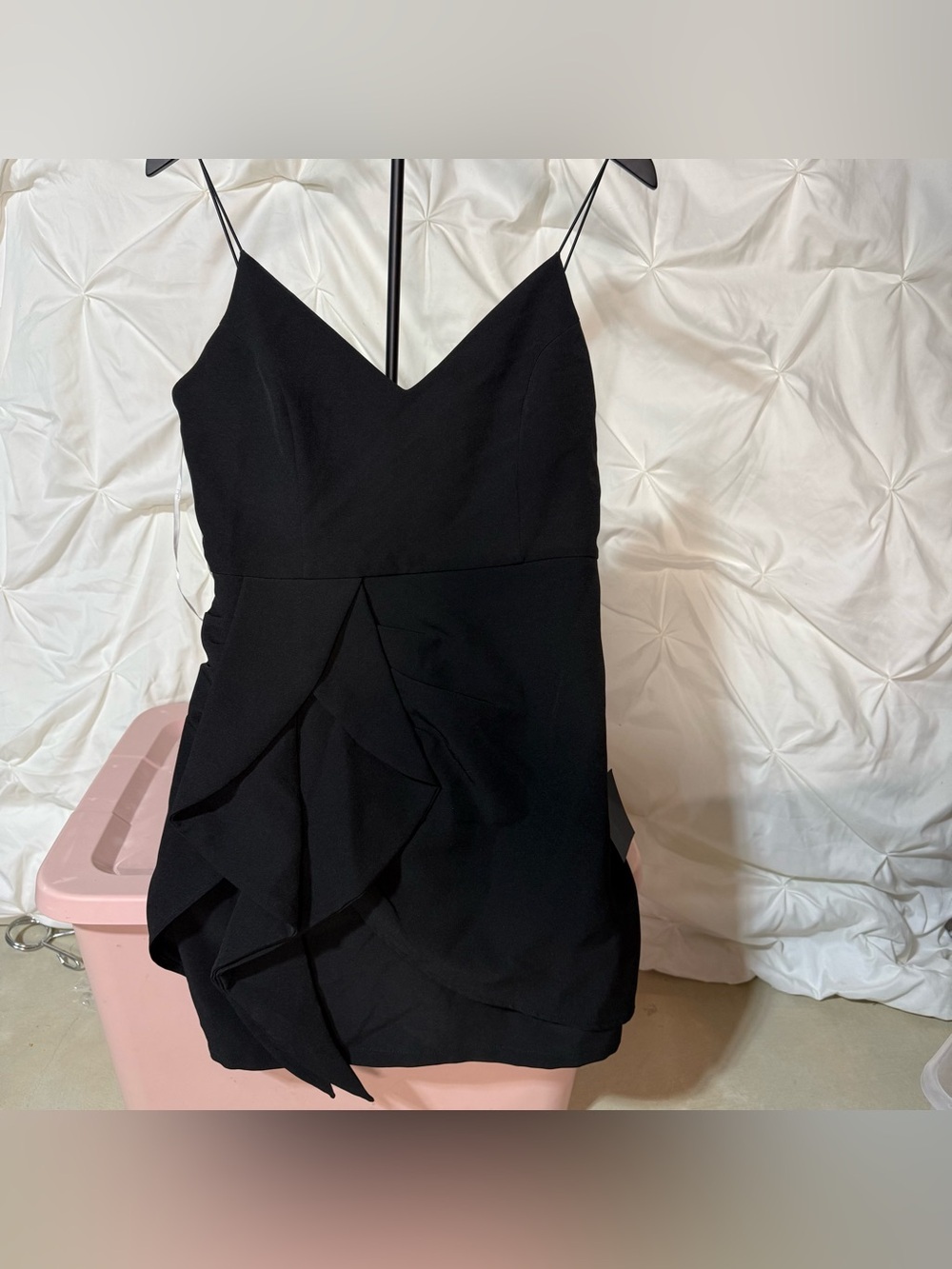 Lulu’s give me some flair black mini ruffle dress